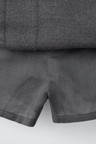JUPE-SHORT PLIS PLATS LACETS - Gris chiné de Zara - Image 3