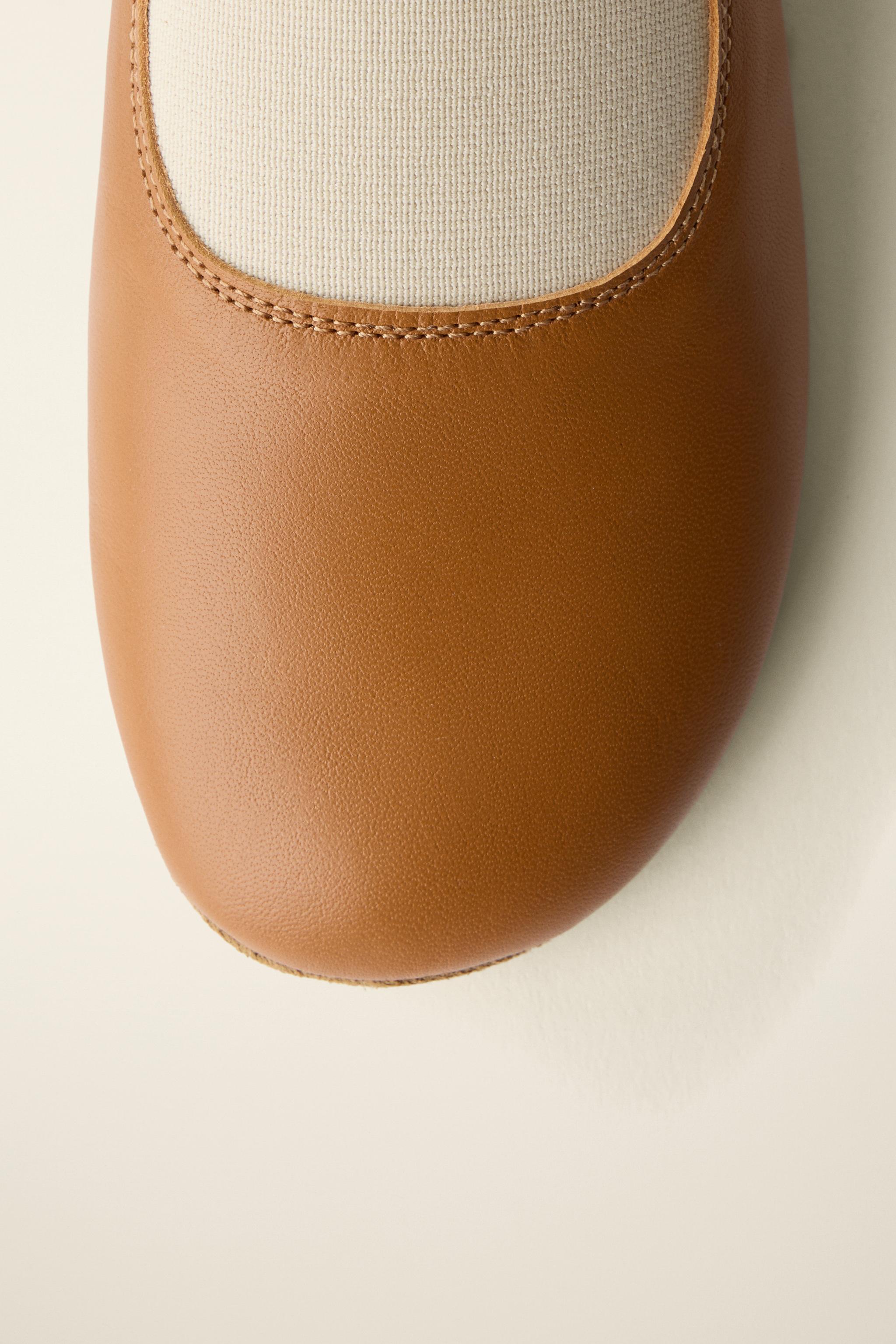 Обувь Zara LEATHER BALLET FLATS CREATED BY CARAMEL LONDON X — фото 6