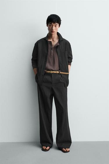 릴렉스핏 텍스처 셔츠 - Zara 블랙