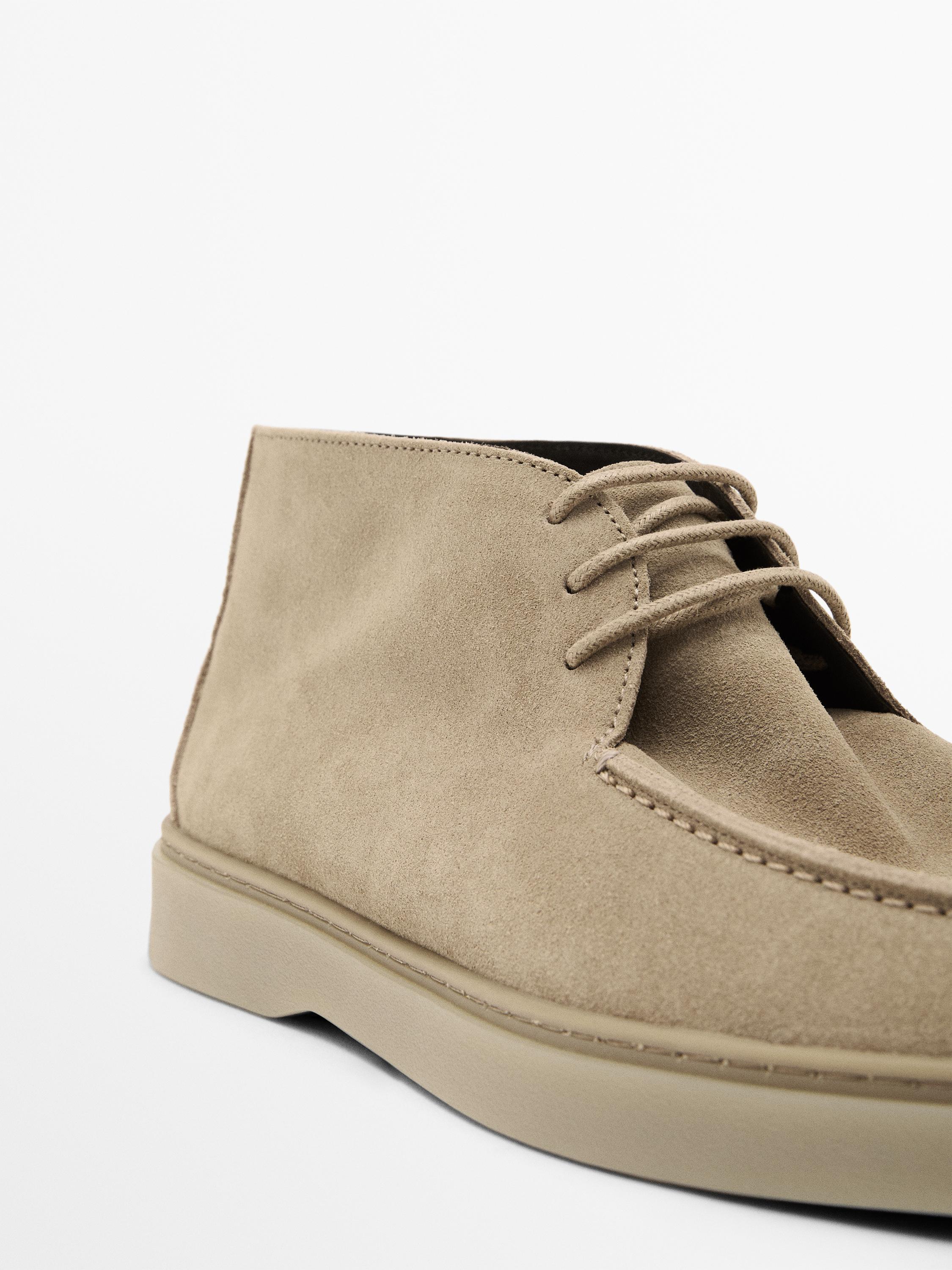 Soft split leather boot-style shoes