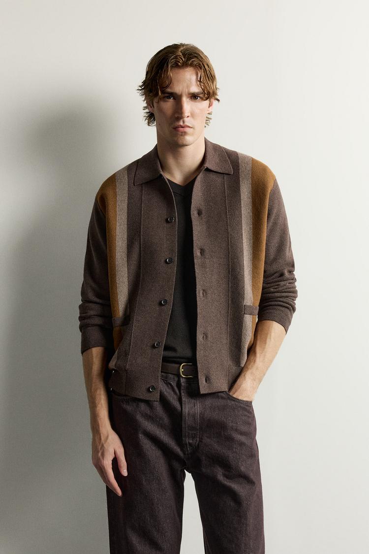 COLOUR BLOCK CARDIGAN