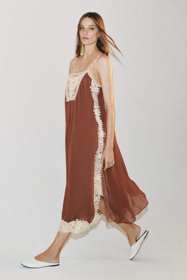 ZW COLLECTION LACE STRAP DRESS - Brick by Zara - Image 3