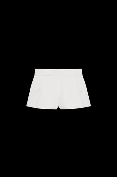 Zara CARGO SKORT - Oyster-white