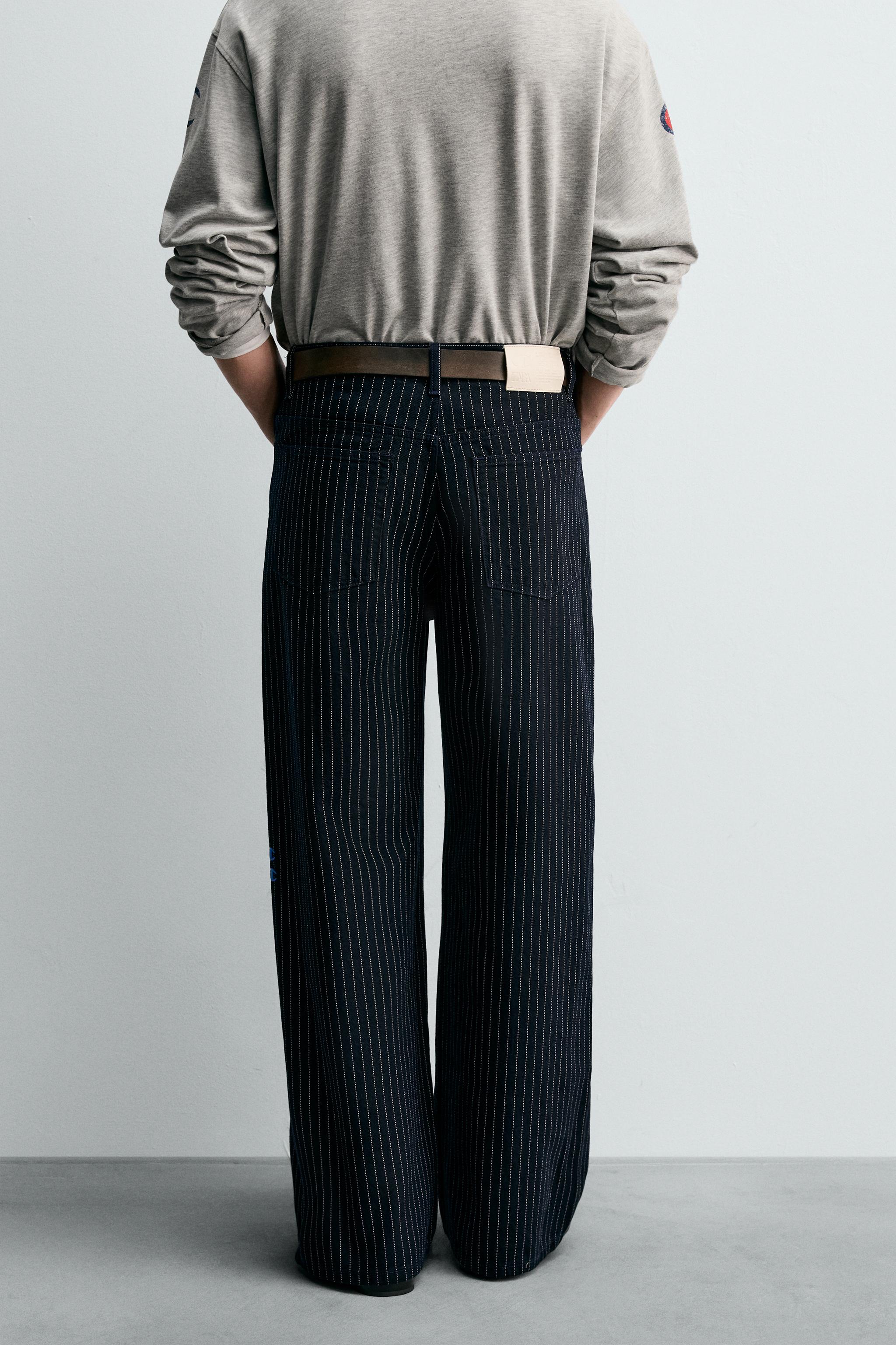 CHAMPION ® X ZARA ストライプ バギーフィットジーンズ - ブルー