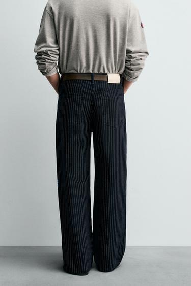 CHAMPION ® X ZARA STRIPED BAGGY FIT JEANS - Blue by Zara - Image 2