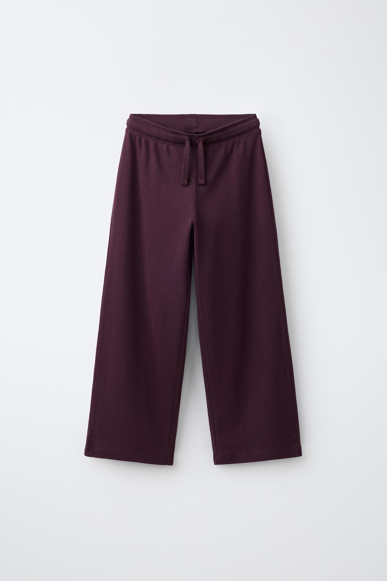 WIDE-LEG PANTS — Burgundy