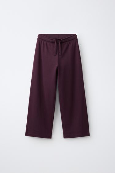 WIDE-LEG PANTS — Burgundy 1