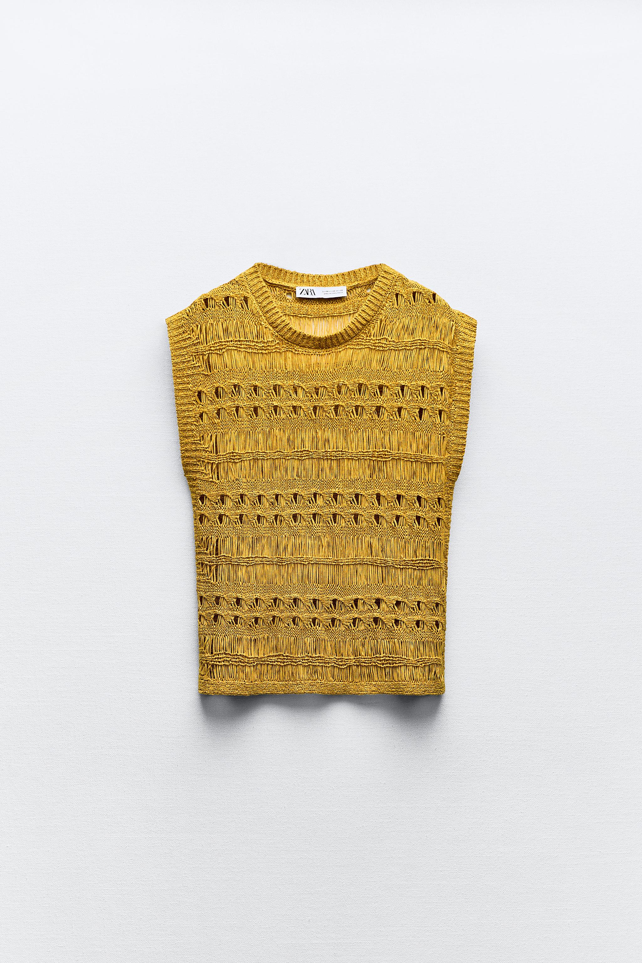 KNIT TOP WITH SLITS - Oil | ZARA United States