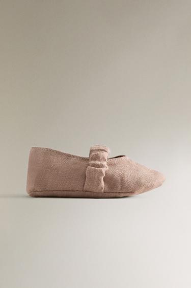 LINEN BOOTIES WITH STRAP - Ecru White by Zara - Image 0