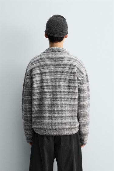 KNIT POLO SHIRT WITH ZIP - Grey by Zara