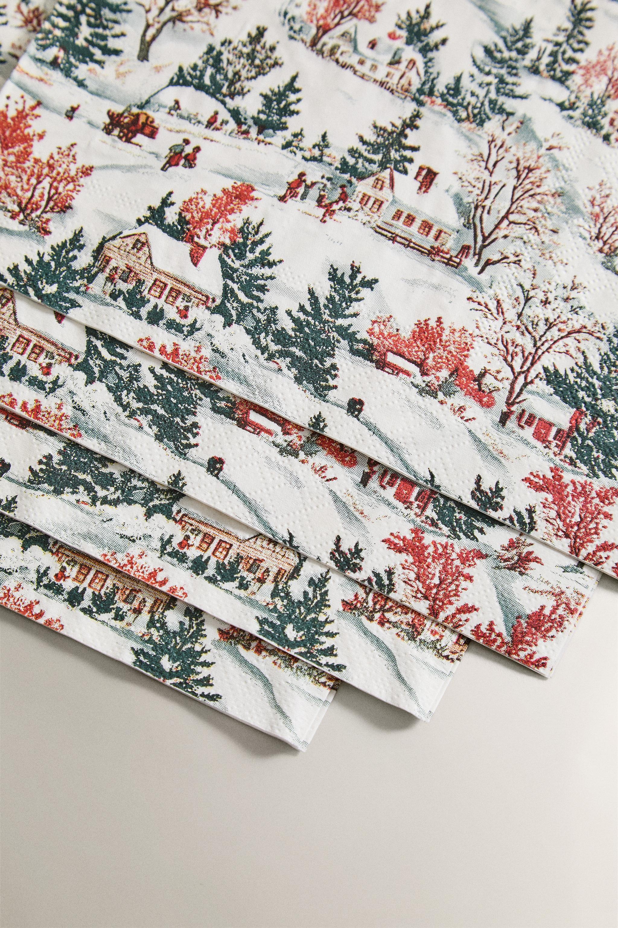 SET OF CHRISTMAS VILLAGE PAPER NAPKINS (SET OF 20)