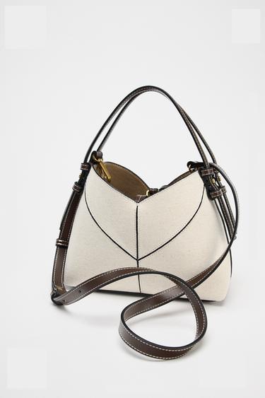 MINI-SHOPPER CANVAS FARBLICH ABGESETZT - Gebrochenes Weiß von Zara
