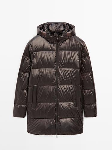Zara Water-repellent down blend jacket - Brown