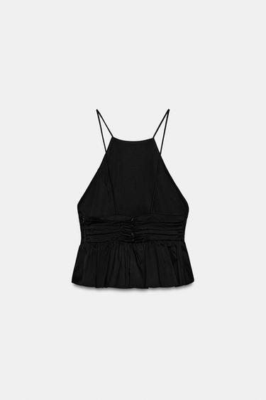 TOP HALTER PÉPLUM - Noir de Zara - Image 6
