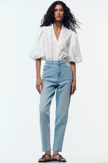 JEANS Z.01 MOM FIT COMFORT TIRO ALTO - Azul claro de Zara - Imagen 0