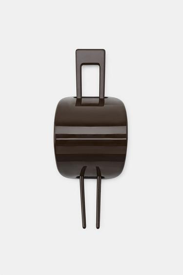 Zara ACETATE HAIR CLAW CLIP - Brown