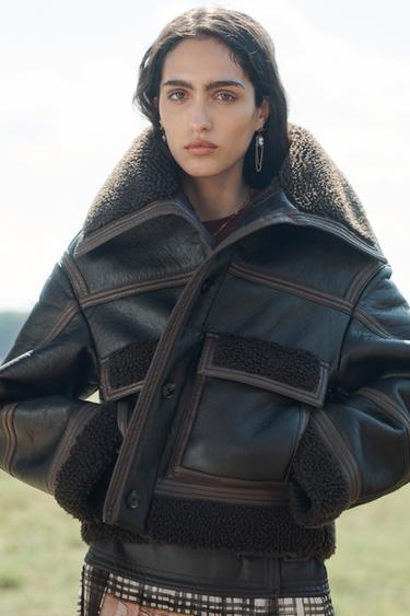 Zara LIMITED EDITION REVERSIBLE JACKET - Chocolate