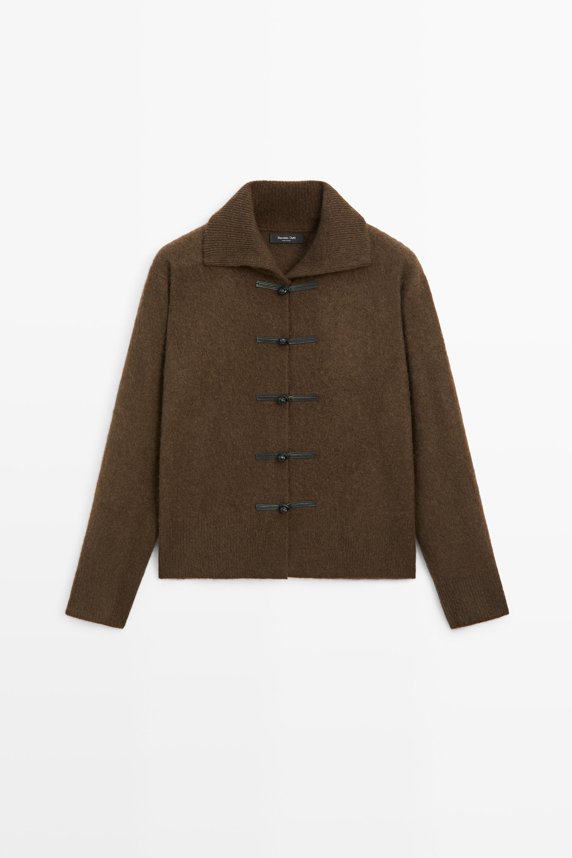 Wool blend toggle cardigan