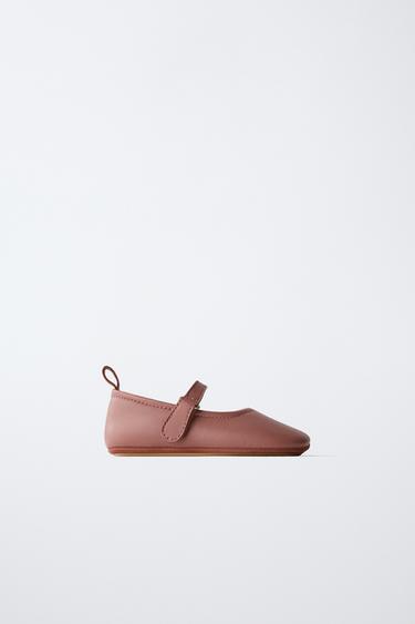 ШКІРЯНІ БАЛЕТКИ - Рожевий Zara