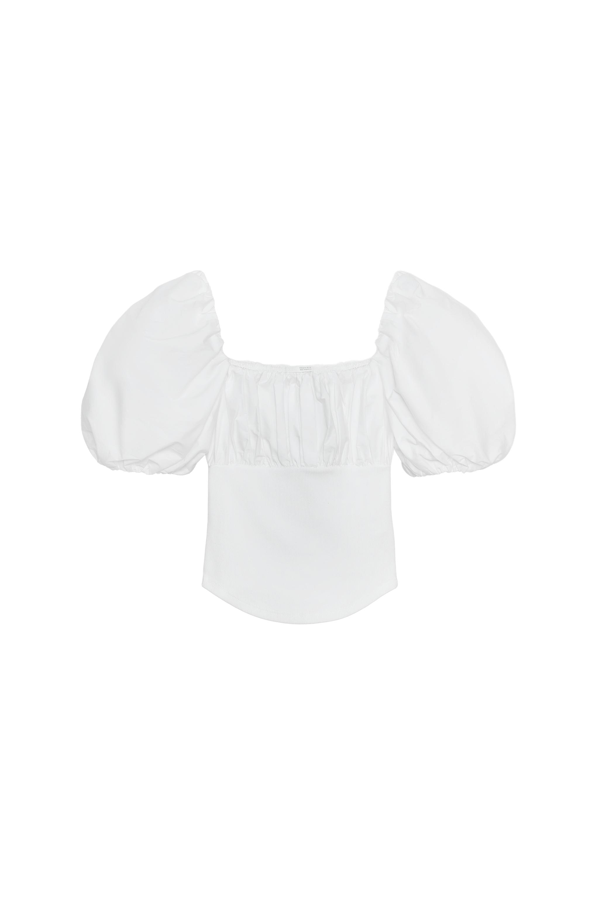 COMBINATION BALLOON SLEEVE TOP - White | ZARA United States