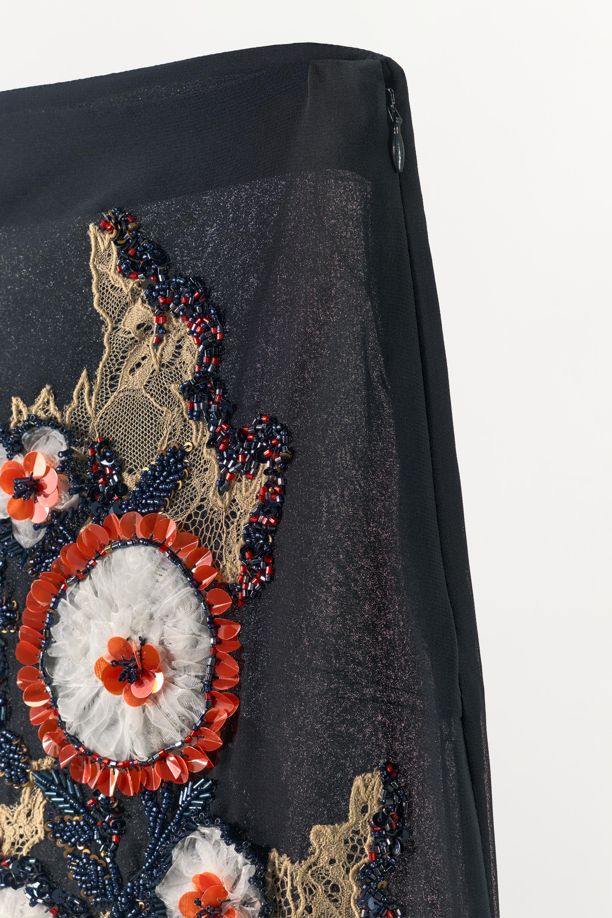 LIMITED EDITION BEADED LACE MIDI SKIRT