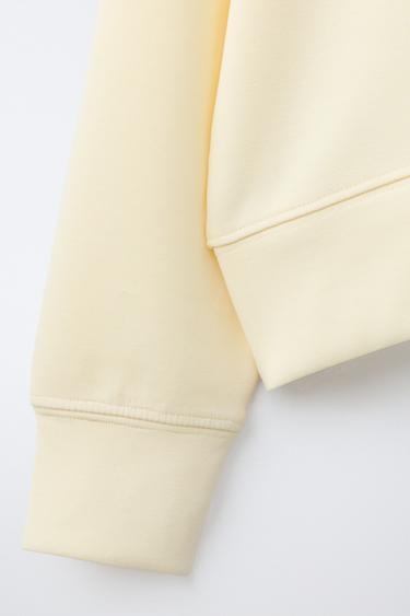 SWEAT À CAPUCHE UNI - Jaune de Zara - Image 3