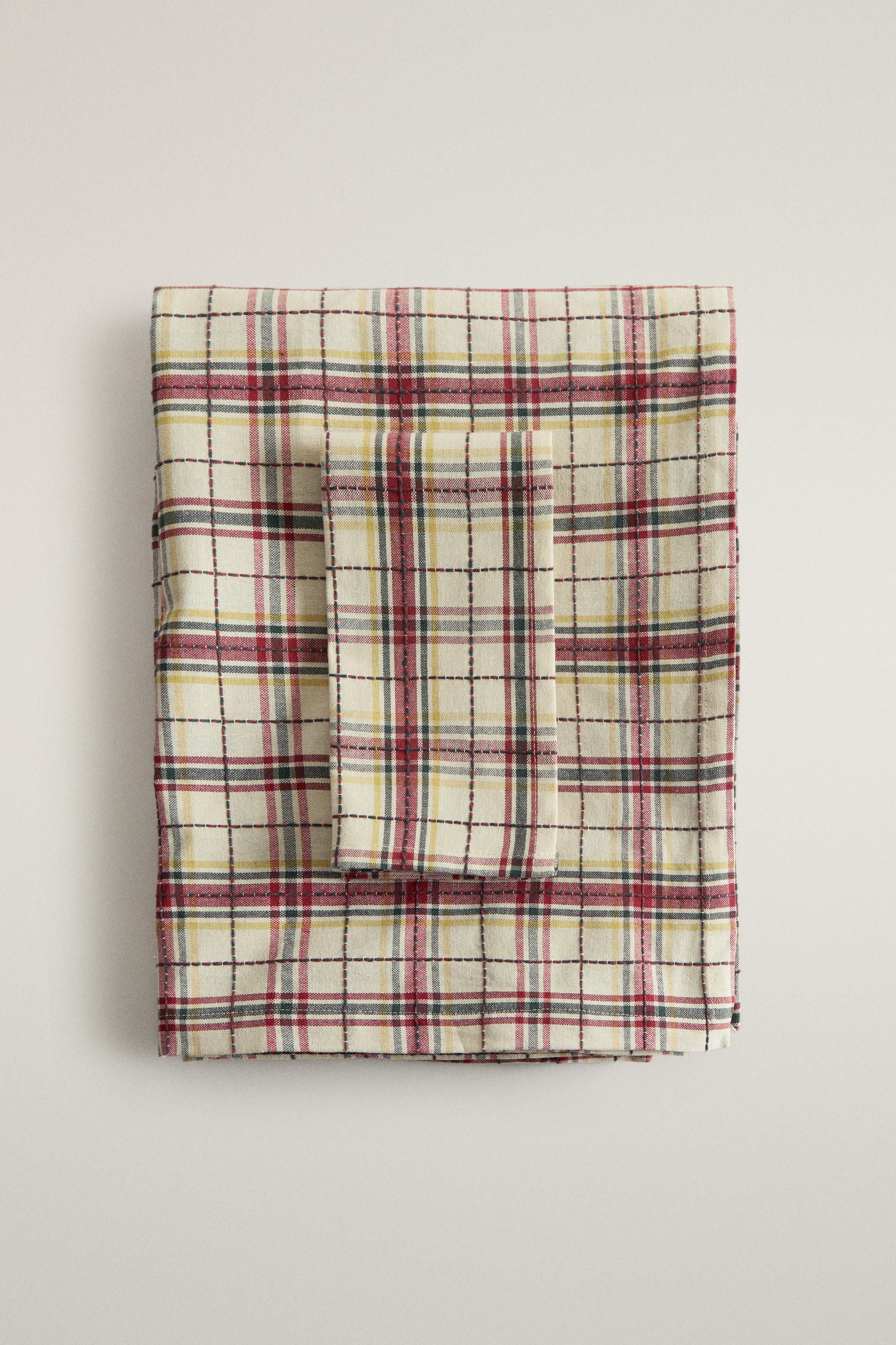 NAPPE COTON CARREAUX NOËL