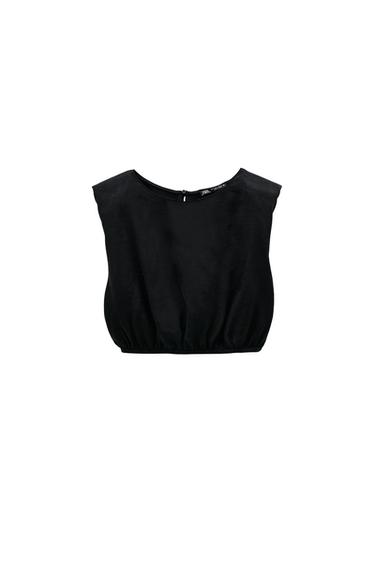 CROPPED TOP WITH SHOULDER PADS