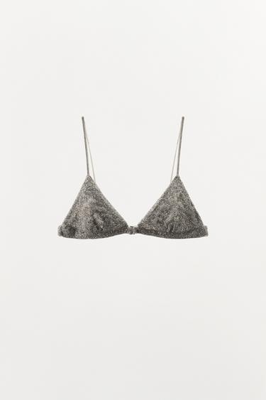 RAISED BEAD BRA - Silver by Zara - Image 1