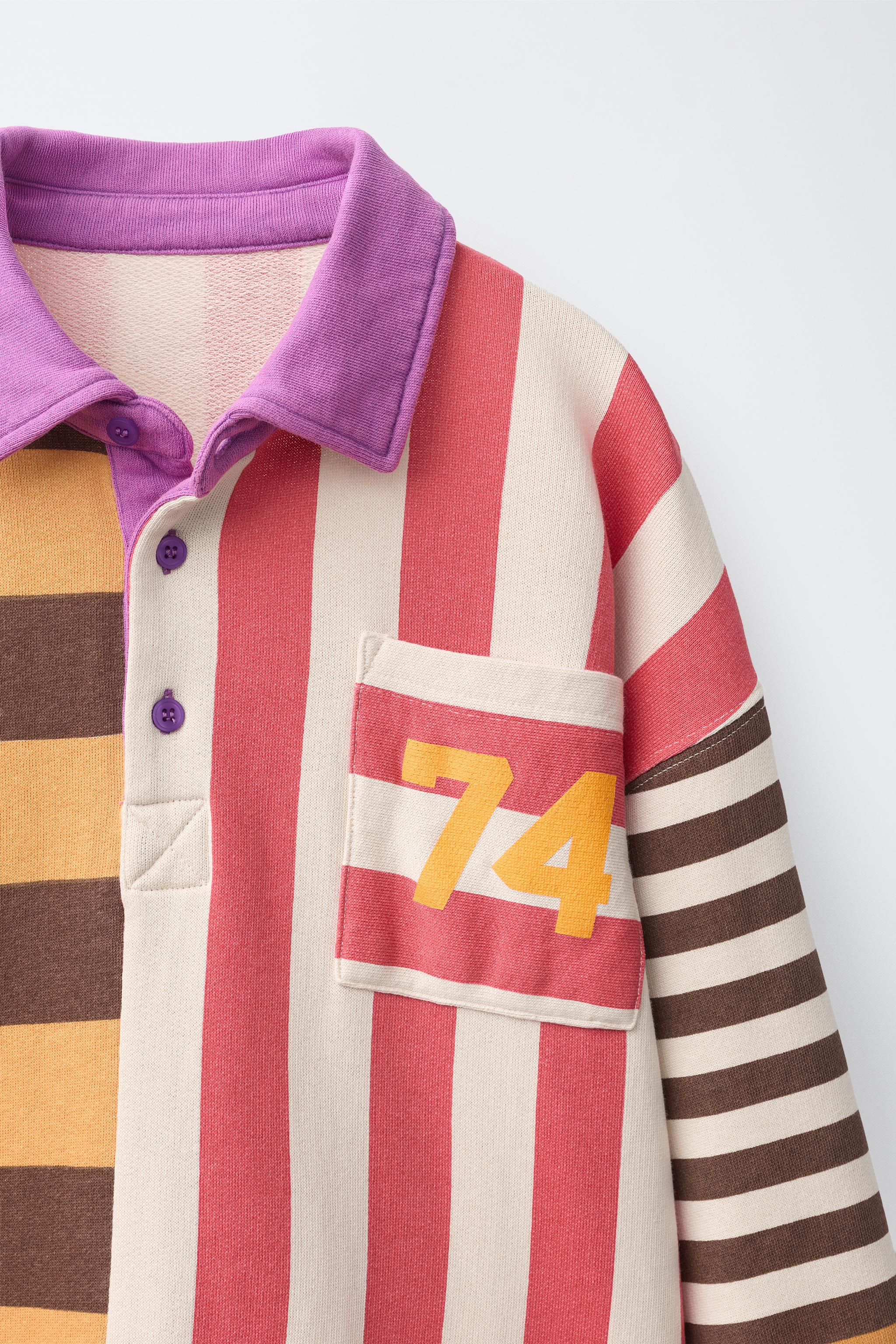 Детские рубашки Zara MULTICOLOR STRIPED POLO SHIRT — фото 3