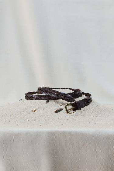 BRAIDED LEATHER BELT AARON LEVINE X ZARA - Brown by Zara
