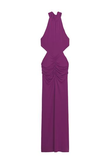 GATHERED HALTER LONG DRESS