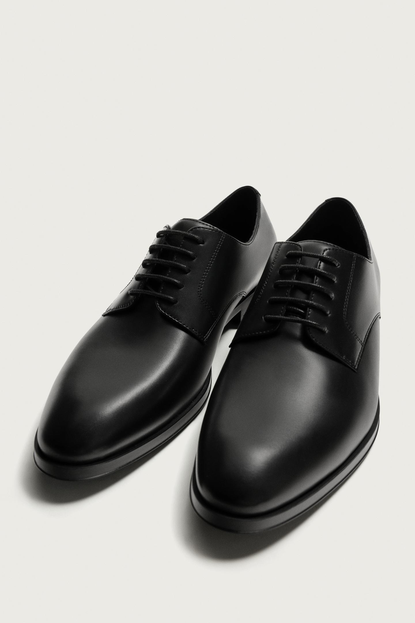 Мужские туфли Zara Dress Shoes, цвет: Чёрный — фото 5
