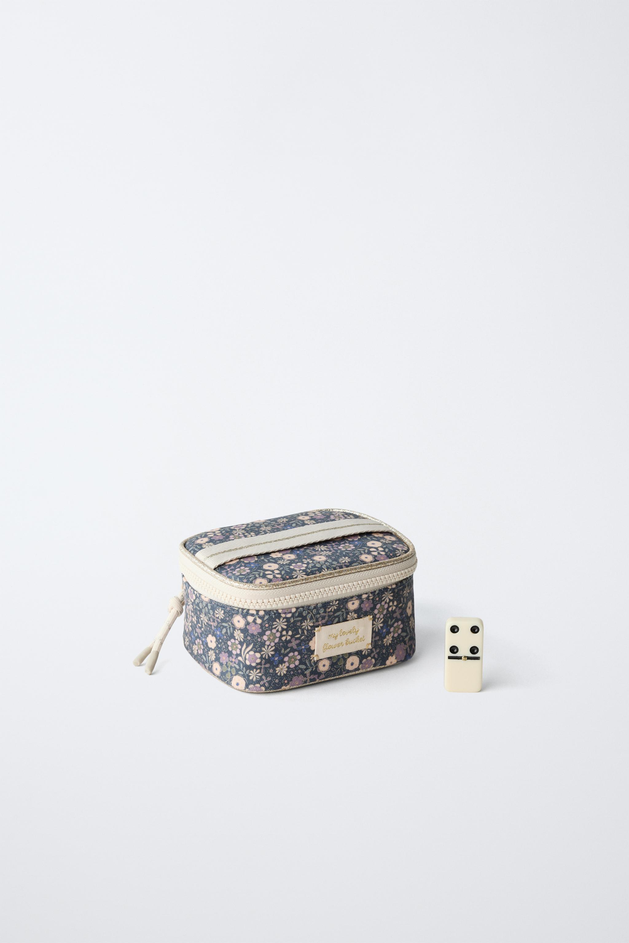 ★ZARA★刺繍入りフラワー柄*トラベルポーチ フラワー柄トラベルポーチ - ブルー | ZARA Japan / 日本