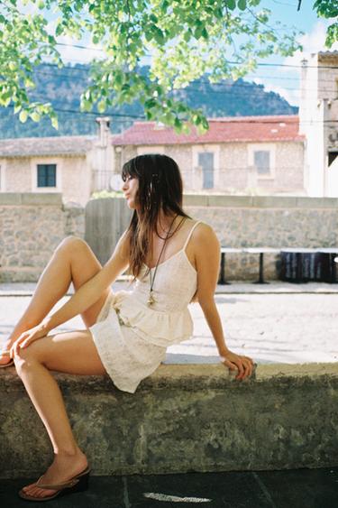 SHORT BRODÉ - Écru de Zara - Image 0
