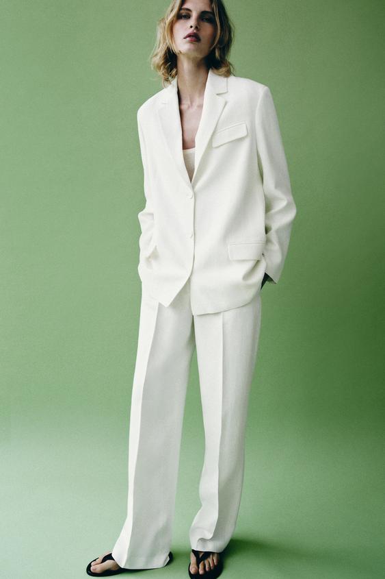 PANTALÓN RECTO ZW COLLECTION - Blanco de Zara - Imagen 0
