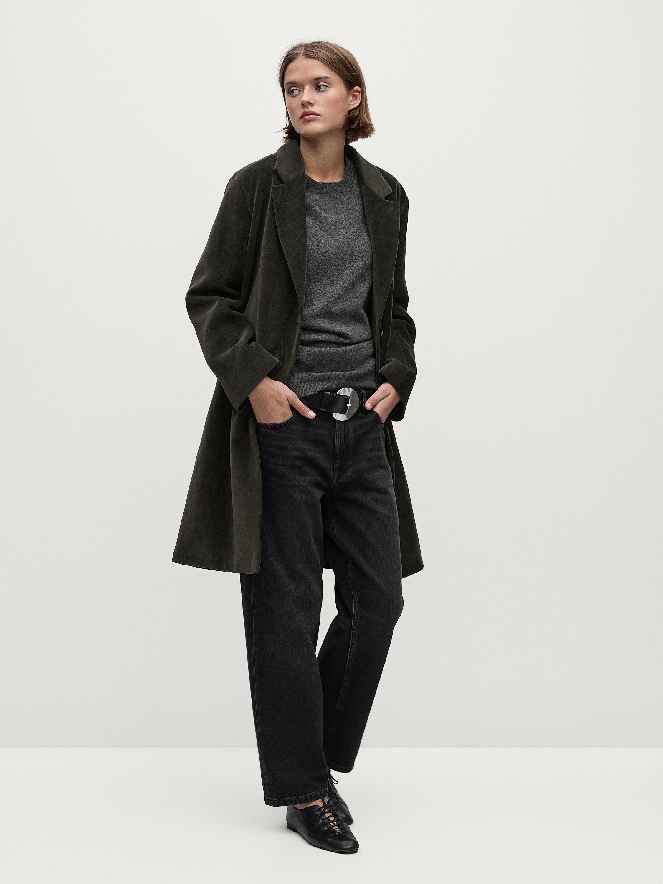 Green velvet coat zara on sale