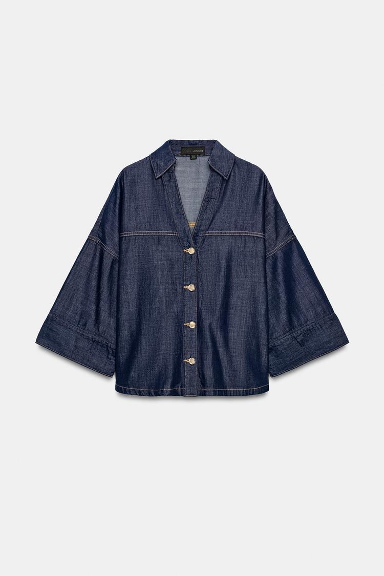 Camisa de mezclilla de manga ancha Z1975 6