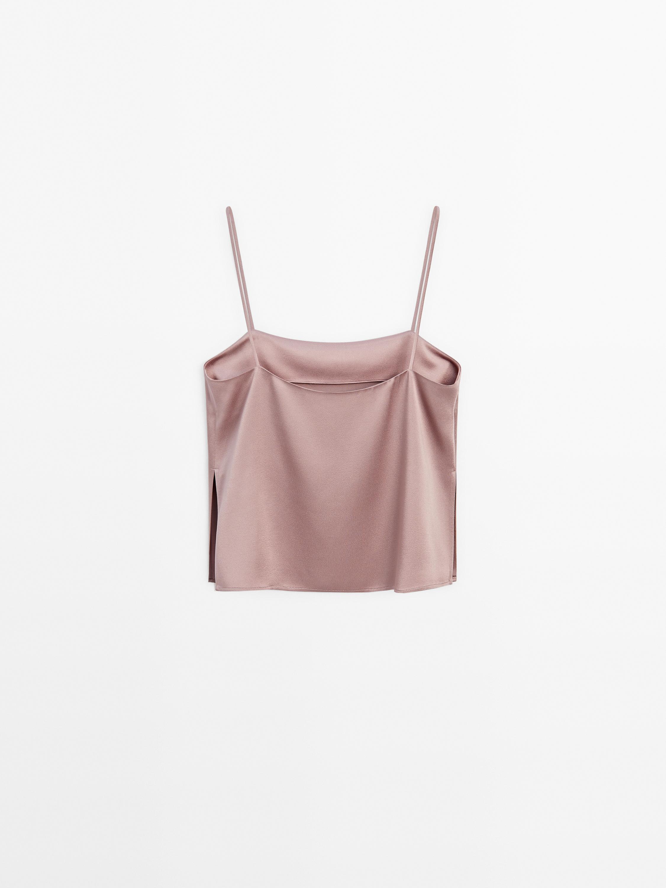 Strappy satin top