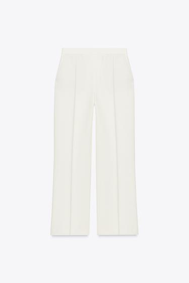 GERADE GESCHNITTENE HOSE MIT HOHEM BUND - Cremefarben von Zara