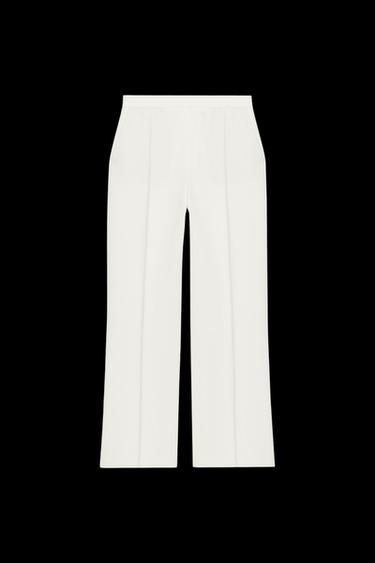 HIGH-WAIST STRAIGHT-LEG TROUSERS - Ecru by Zara - Image 0