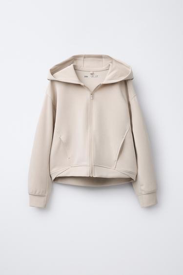 Zara MODAL ZIP HOODIE - Sand