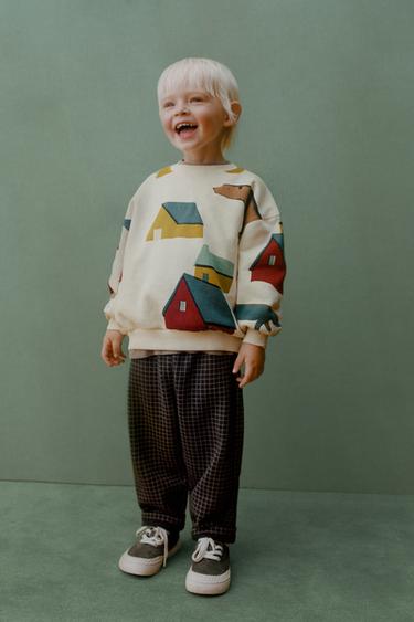 HOUSE PRINT SWEATSHIRT - Ecru by Zara