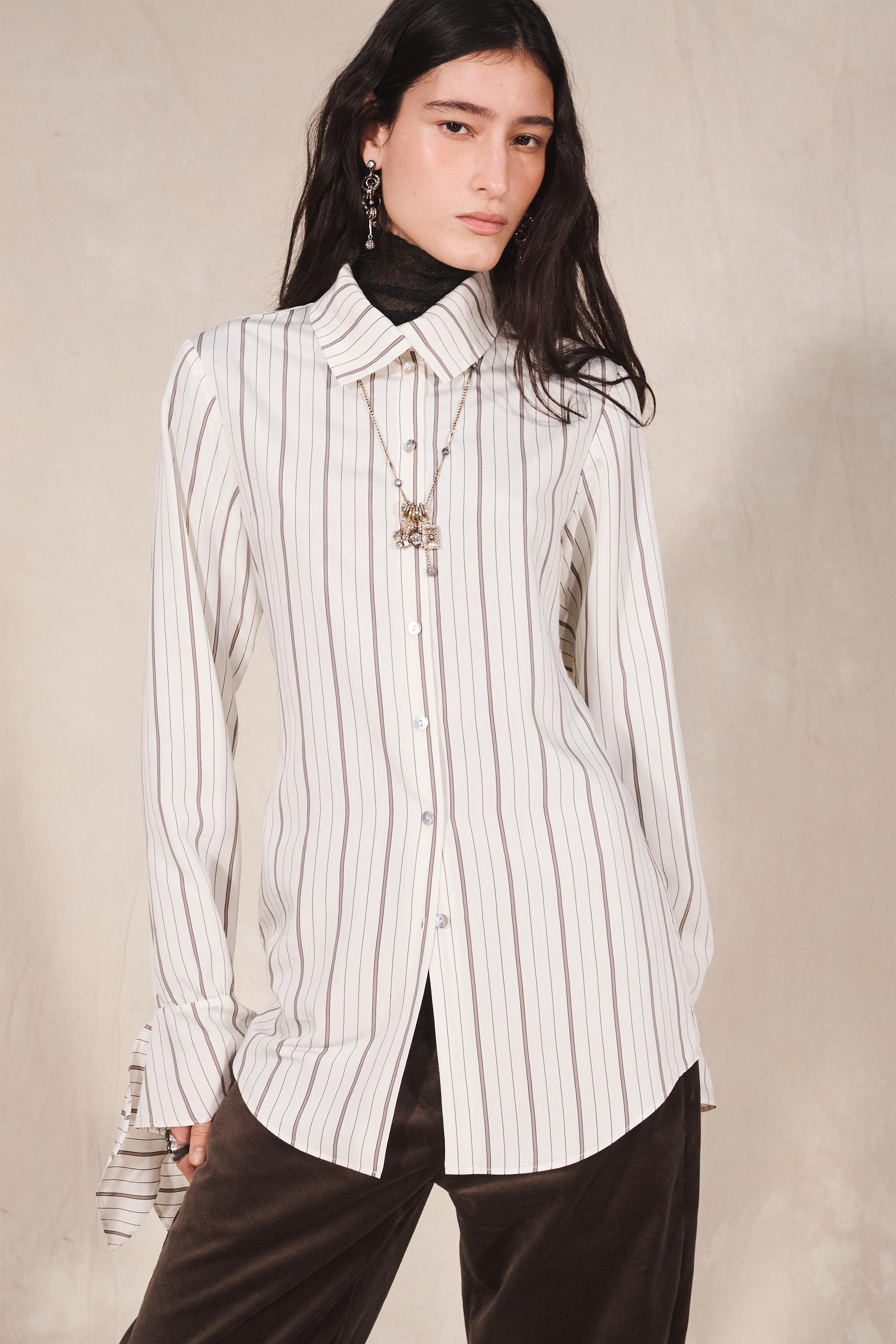 LIMITED EDITION STRIPED MOCK NECK SHIRT