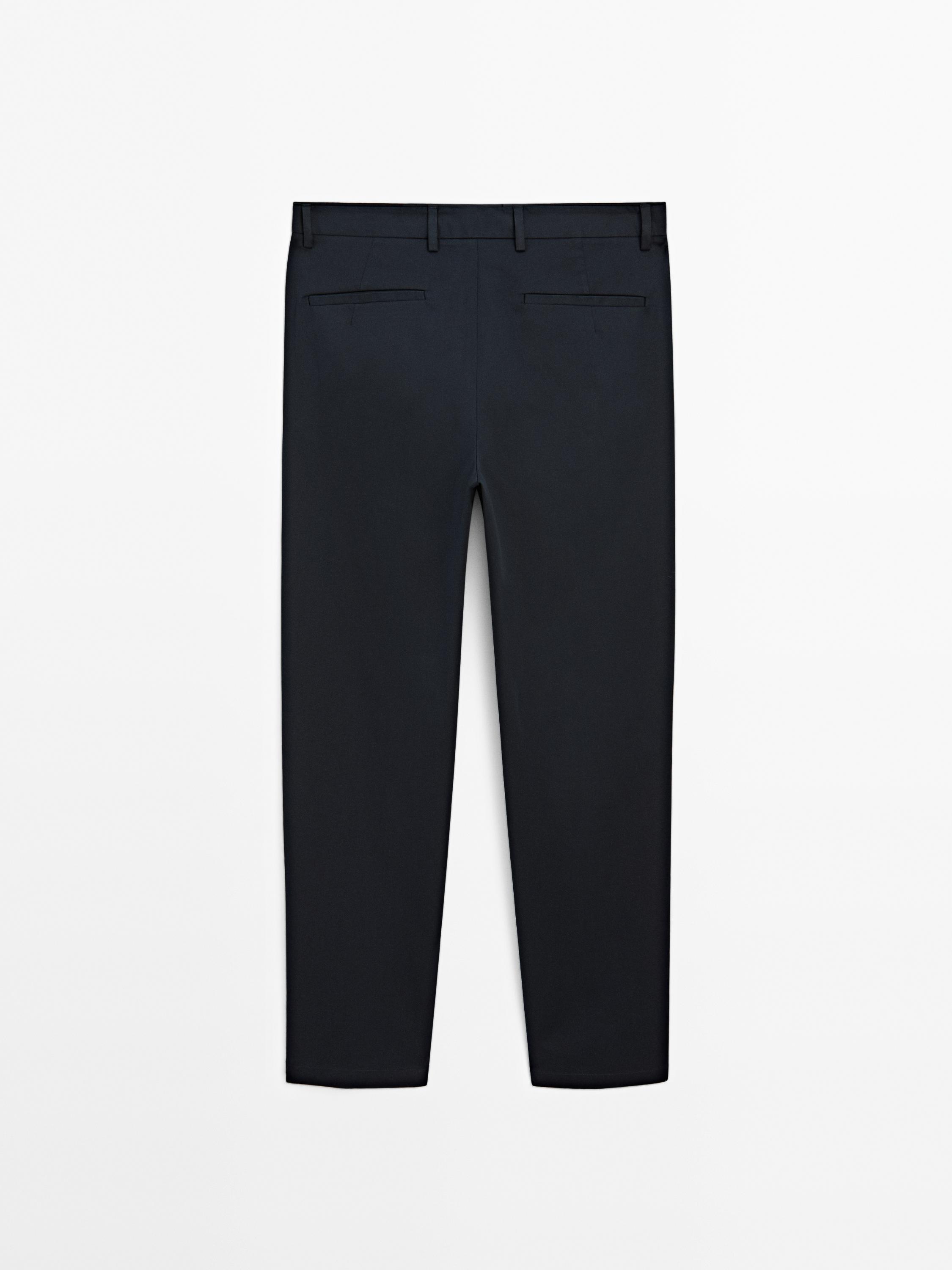 Pantalon tapered fit en coton mélang