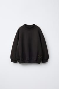 PLAIN MOCK NECK SWEATSHIRT