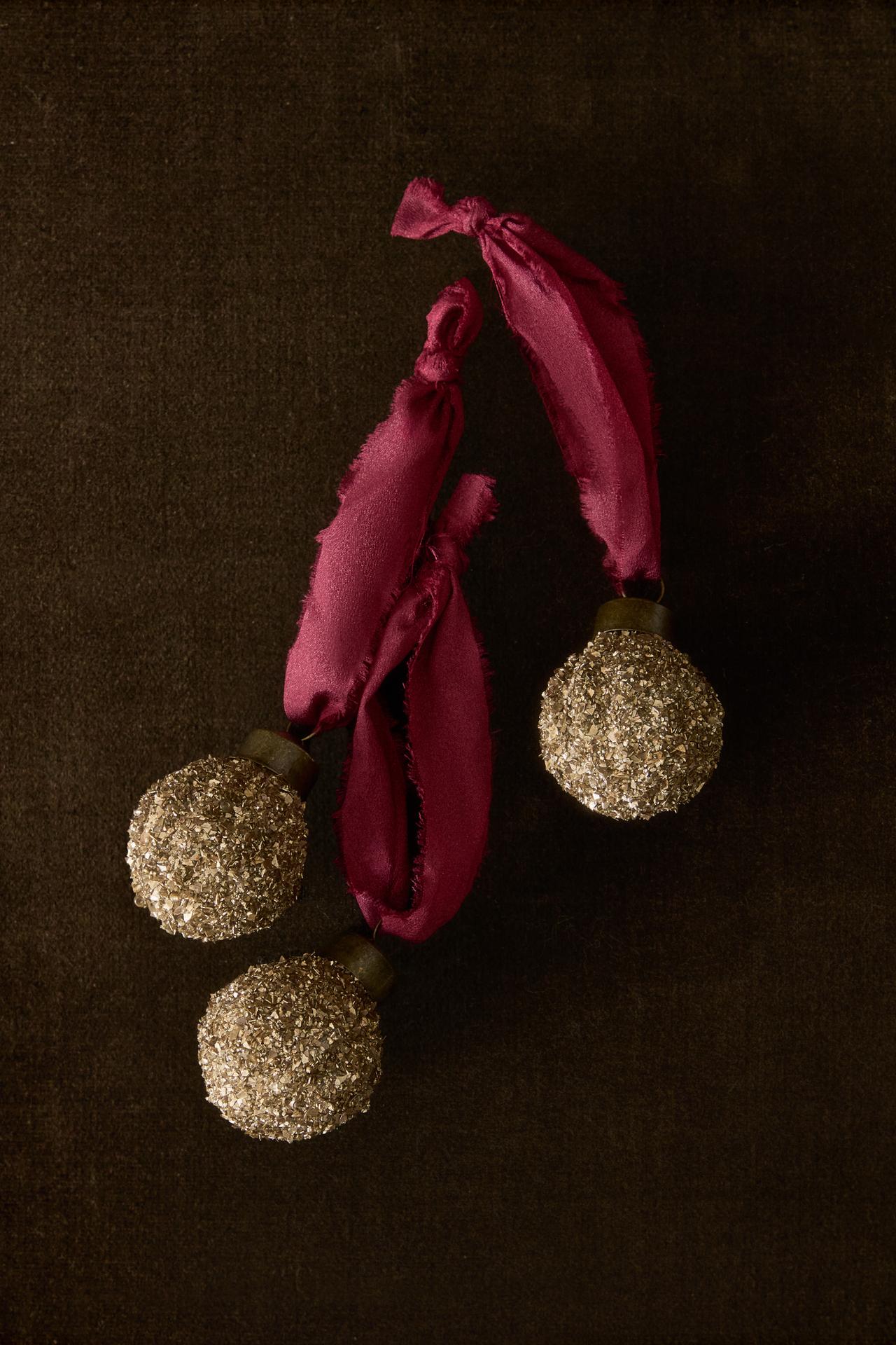 MINI BAUBLE CHRISTMAS TREE DECORATION (PACK OF 3) — Golden