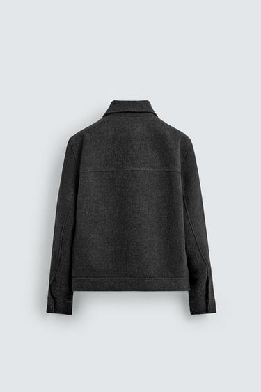 ZIP-UP WOOL EFFECT JACKET - Anthracite grey by Zara