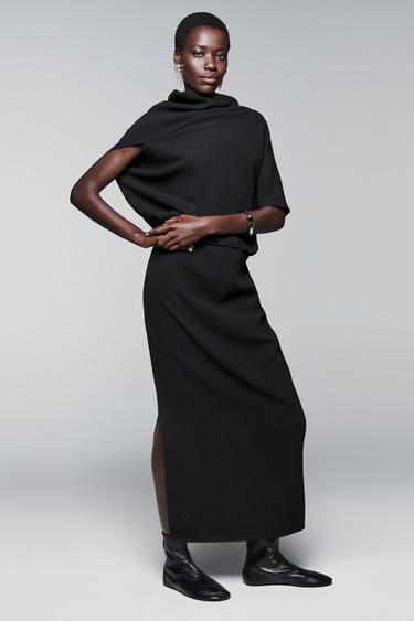 ZW COLLECTION ASYMMETRIC DRESS - Black by Zara