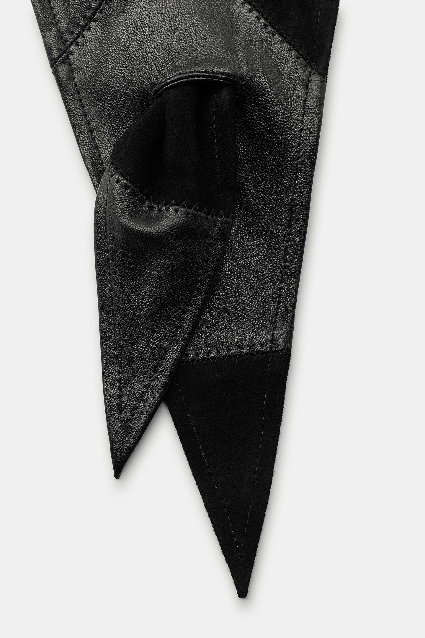 Бандана Zara из 100% замши, цвет: Чёрный — фото 4
